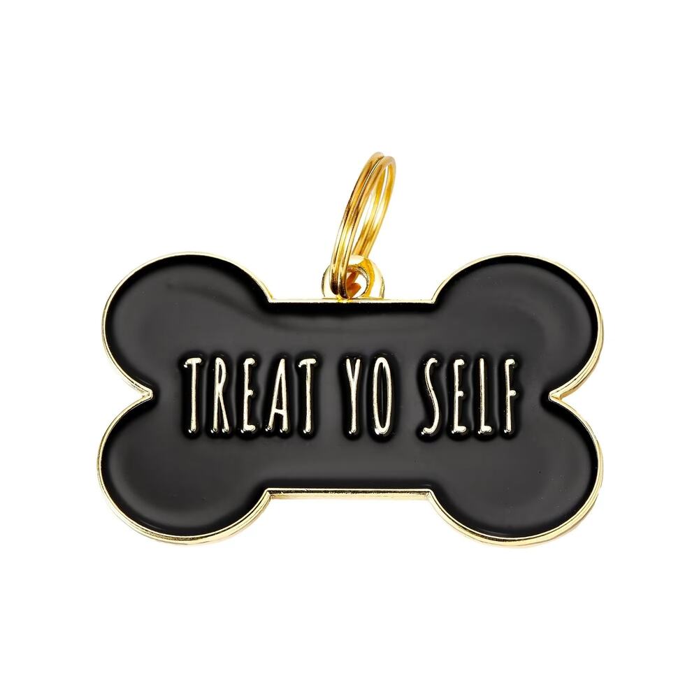 Two Tails Pet Company "Treat Yo Self” Personalized Dog ID Tag